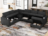 Modular Sectional Sofa with Storage, L Shaped Sectional Couch