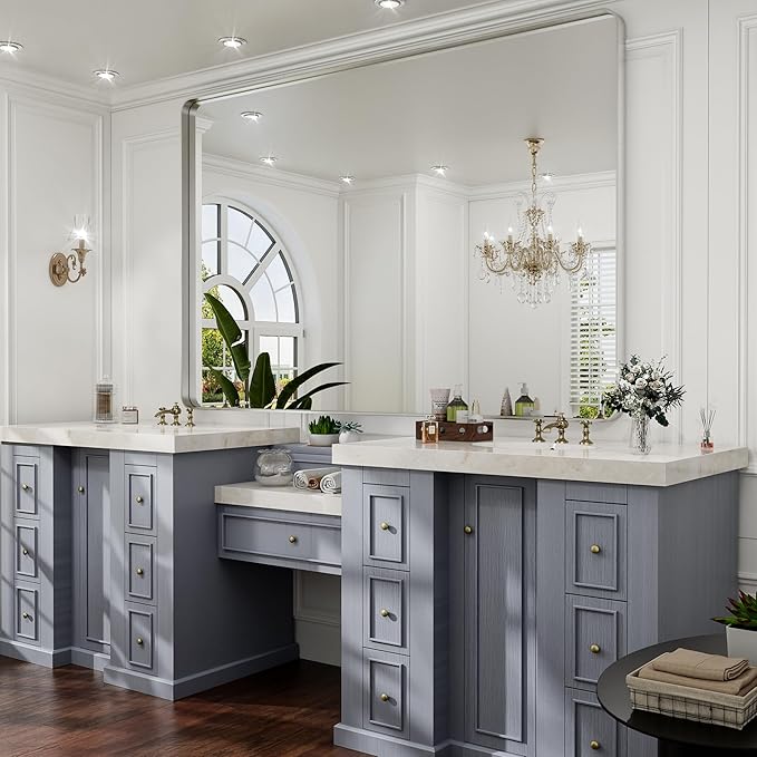 Black Bathroom Mirrors  Metal Frame Rectangle Mirror
