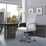 High Back Office Desk Chair Conference Leather Executive with Padded Armrests,