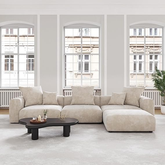 141.73" Modular Sectional Sofa, L Shaped Sofa Couch with Ottoman