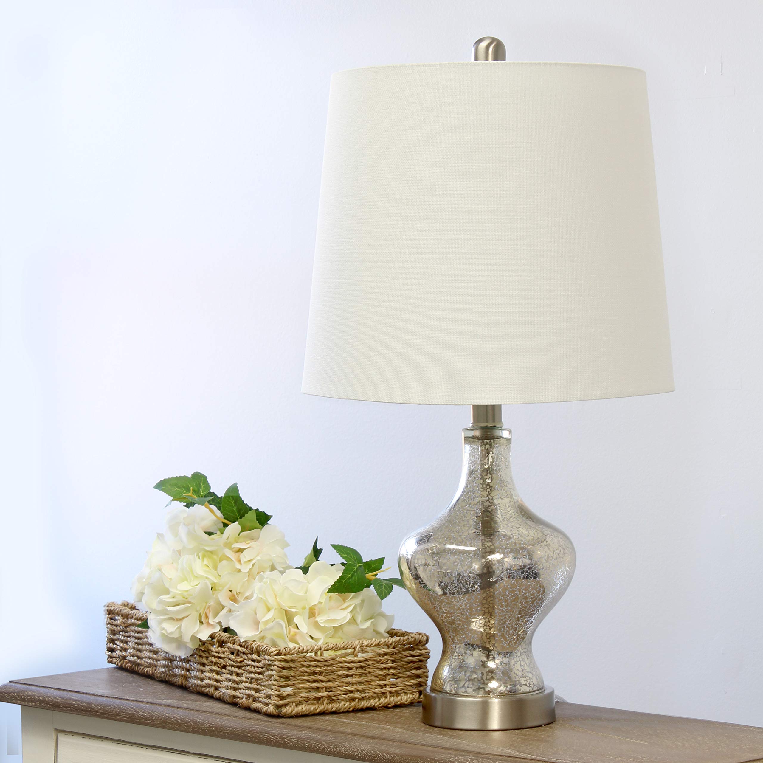 LT3317-MUR Glass Gourd Shaped Table Lamp, Mercury