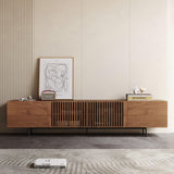 94.5" Mid-Century Modern TV Stand for 80+ Inch TVs - Walnut Entertainment Center