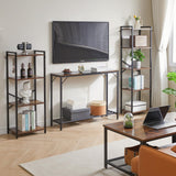 Narrow Console Table, 42.1"L Industrial entryway Table, 2 Tiers Sofa Side Table