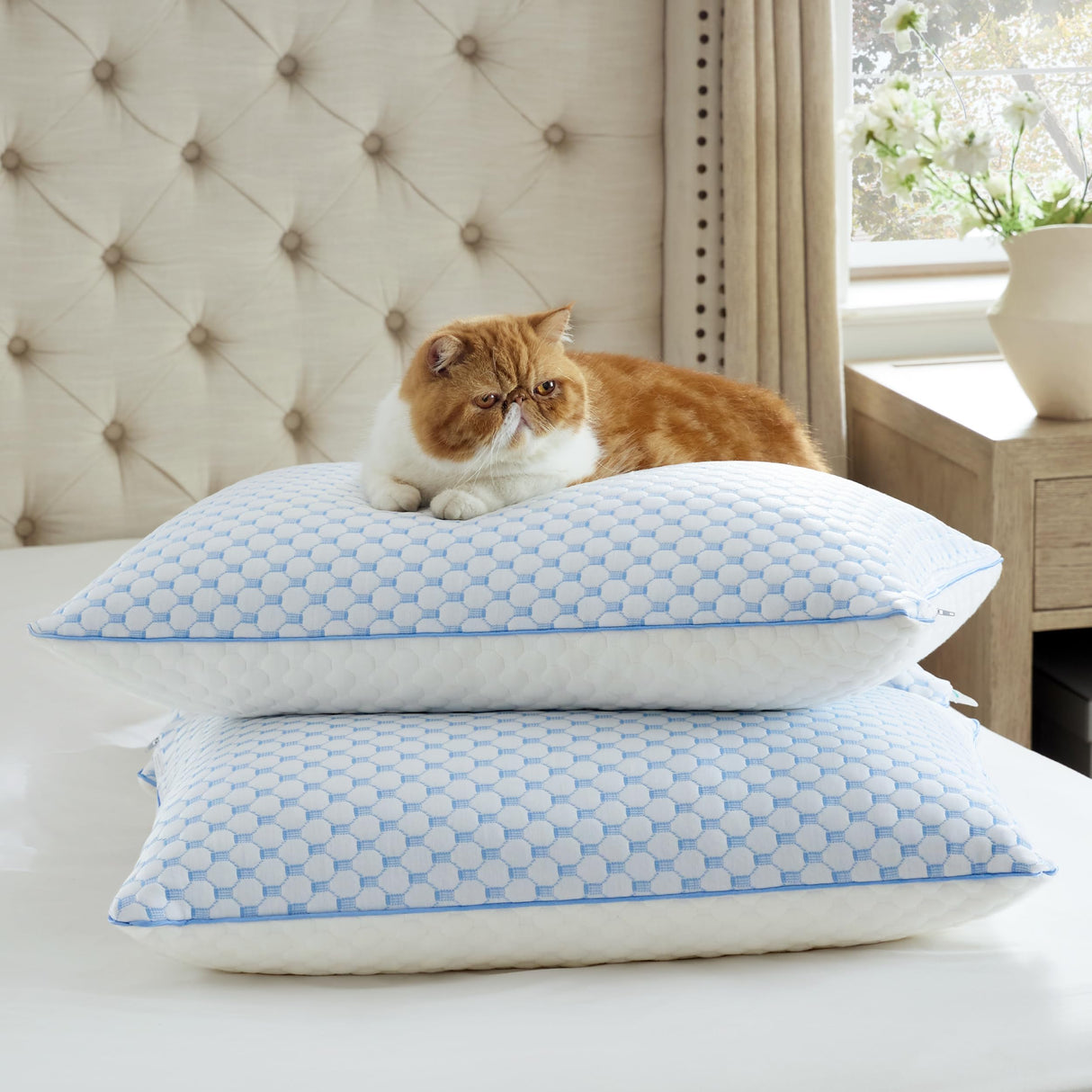 Bedsure Cooling Bed Pillows for Sleeping, Shredded Memory Foam Standard Pillows