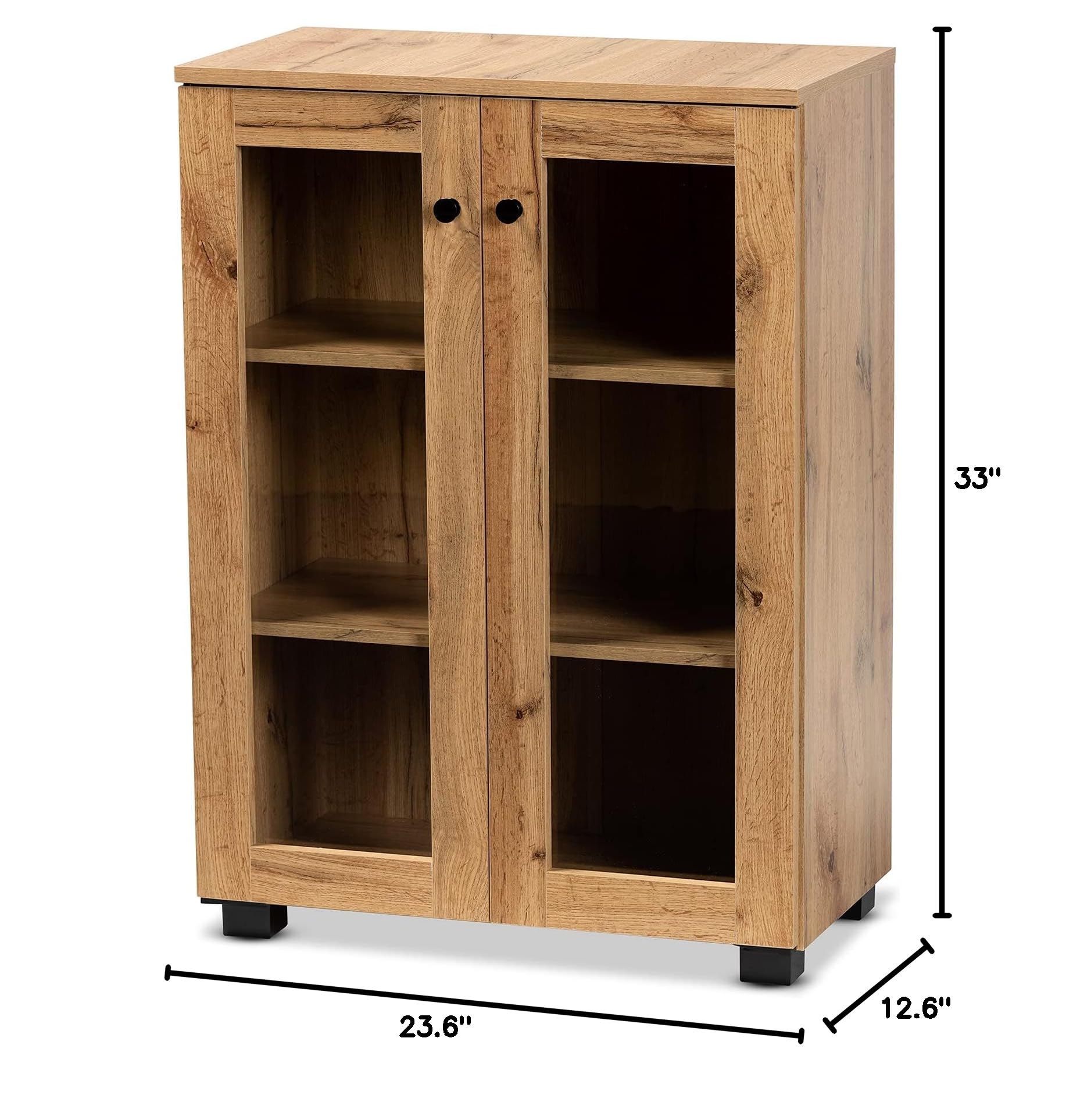 Mason Modern and Contemporary Oak Brown Finished Wood 2-Door Storage Cabinet