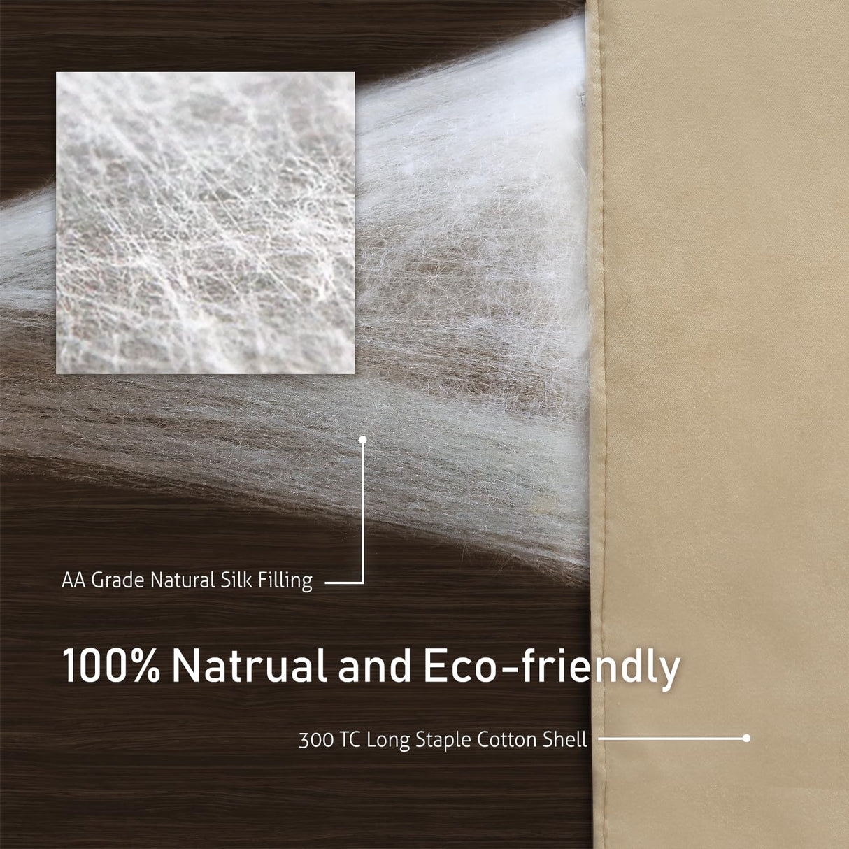 SilKicah Silk Comforter King Size, 100% Natural Silk Filled Duvet Breathable Lightweight Pure Silk Quilt for Summer Season(102"×90")