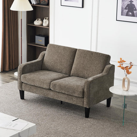 53" Love Seat Couches, 2 Seater Loveseat Mid Century Modern Sofa Couch Soft Chenille