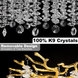 YUYI H118'' Crystal Chandeliers for Entryway,Golden 28Lights Foyer Pendant Lighting Entrwey High Ceiling Chandeliers,Luxury Tree Branches Chandelier Lighting Hanging Light for Living Room