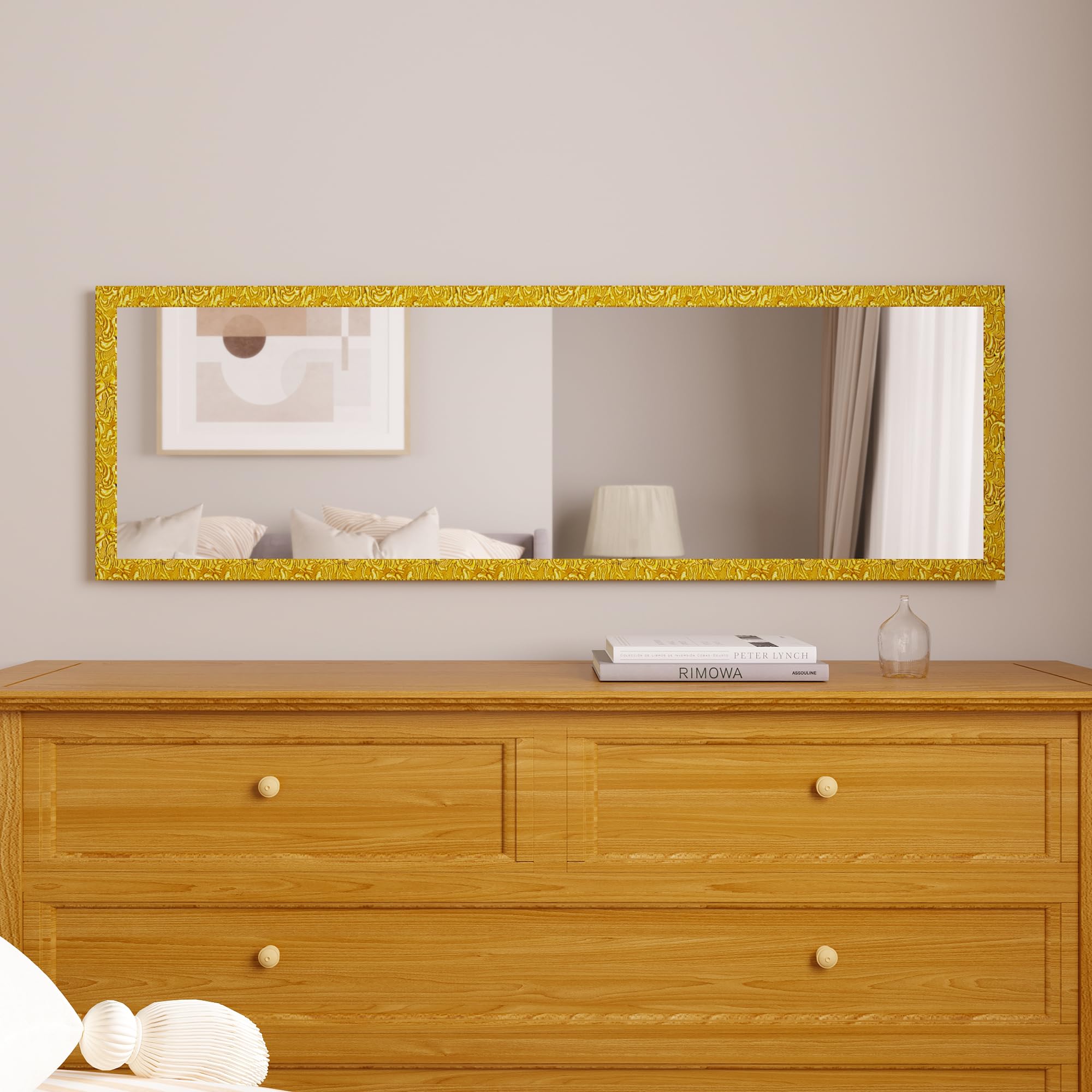 Door Mirror Full Length, 50" x14" Over The Door Full Body Wall Mirror