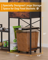 8-Height Adjustable Elevated Dog Bowl Stand with Storage Cabinet