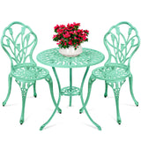 3-Piece Outdoor Rust-Resistant Cast Aluminum Patio Bistro Set