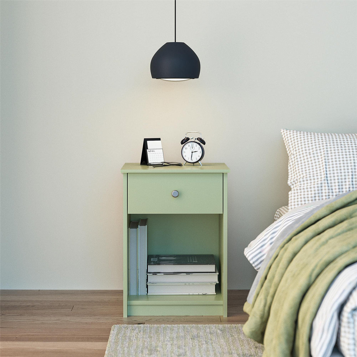 Ellwyn Nightstand with Drawer in Sage