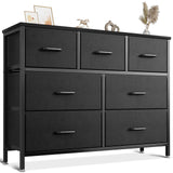 Dresser for Bedroom with 7 Storage Drawers, Fabric Dresser TV Stand with