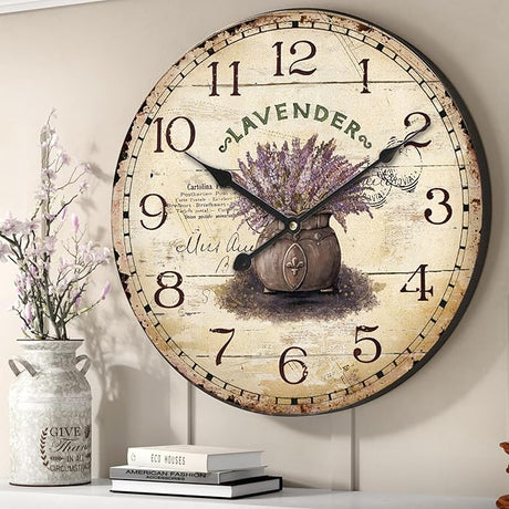 Rustic Wooden Clock, Eruner Retro Antique Style 12-inch Wall Clocks Watches