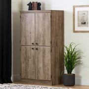 Morgan 4-Door Storage Cabinet-Weathered Oak