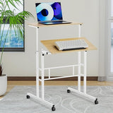 Small Standing Desk Adjustable Height and Angle, Computer Laptop Desk Home