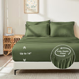 Queen Comforter Set with Sheets Olive Green - 7 Pieces Bed in a Bag Queen Size Beddding Sets,