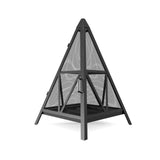 Pyramid Shape Heavy-Duty Steel Mesh Outdoor Fire Pit Includes Poker High-Temperature