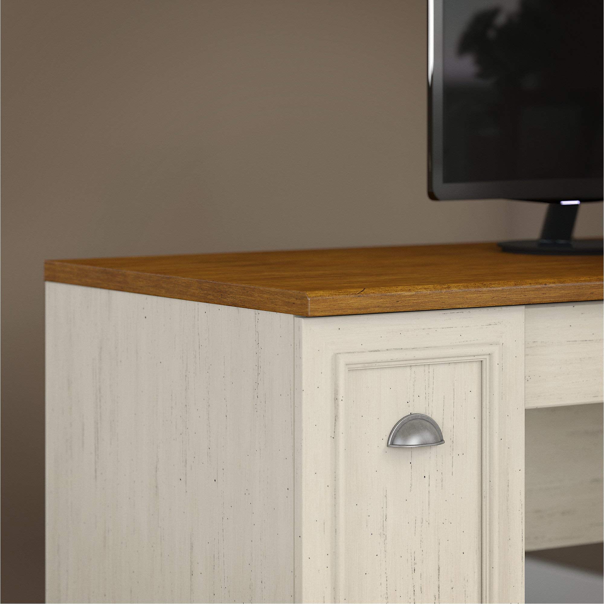 Fairview L-Shaped Desk with Hutch, 5-Shelf Bookcase, and Lateral File Cabinet