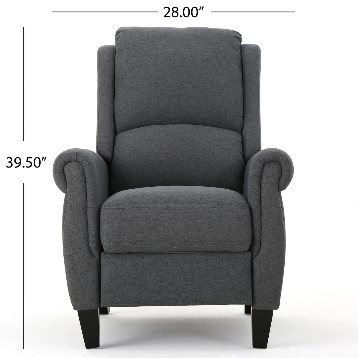 Haddan Fabric Recliner, Charcoal