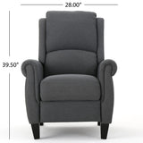 Haddan Fabric Recliner, Charcoal