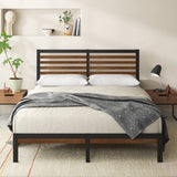 Kai Bamboo and Metal Platform Bed Frame with Headboard