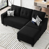 Velvet Sectional Couch with Storage, L Shaped Sofa with Chaise