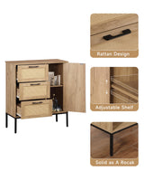 Bathroom Floor Cabinet, Freestanding Storage Cabinet with 4 Drawers and Adjustable