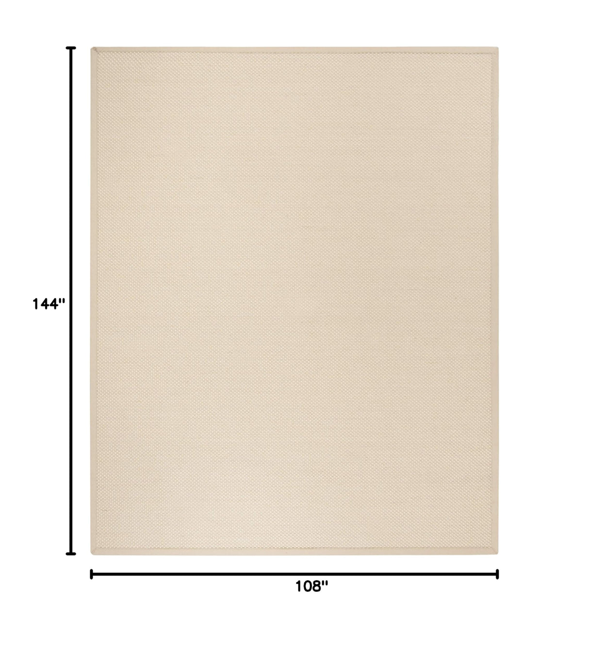 Natural Fiber Area Rug 9' x 12' - Ivory & Light Beige Border Sisal