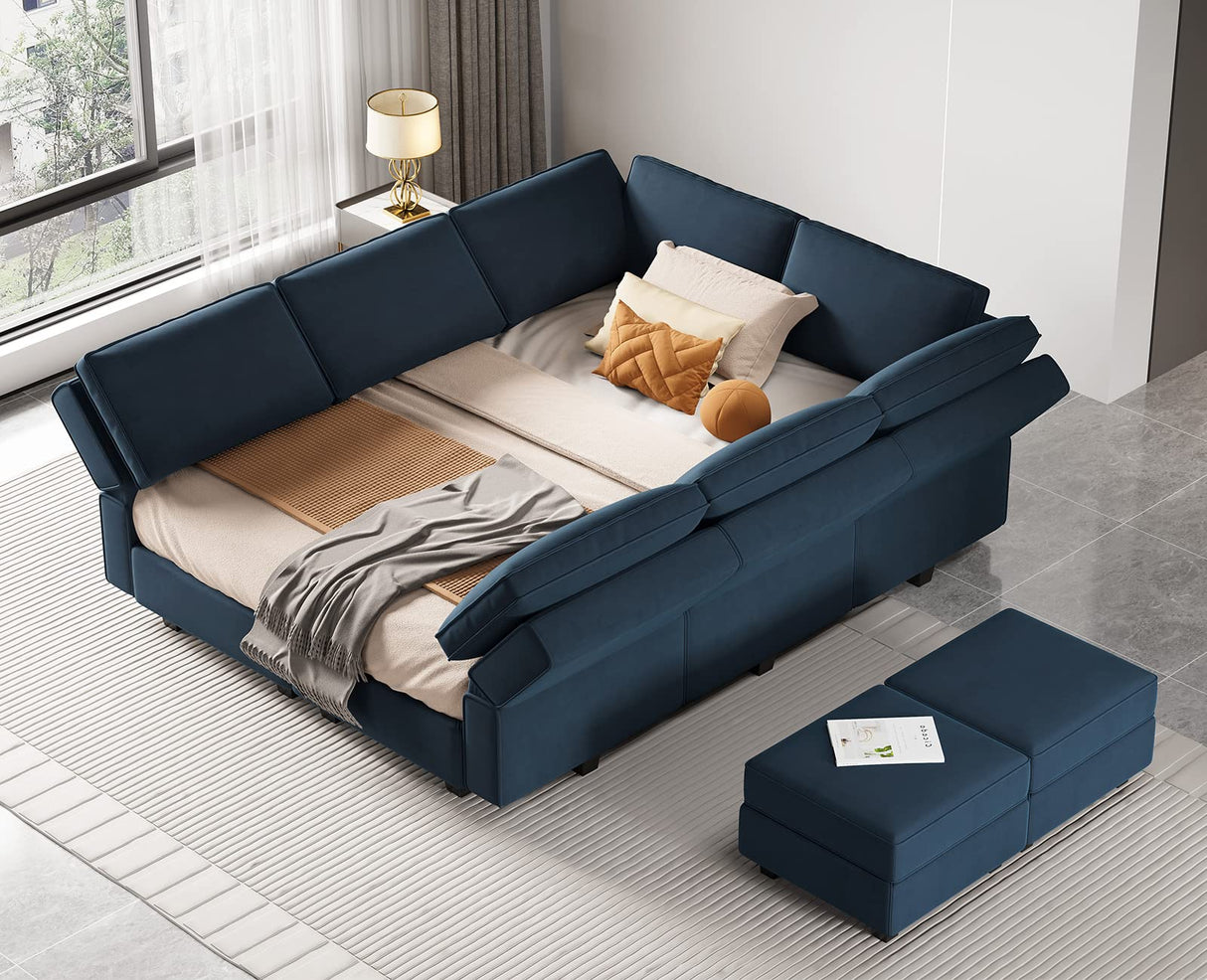 Modular Sectional Sofa with Storage Chaises Sectional Sleeper Sofa Couch 8 Seat Sectional