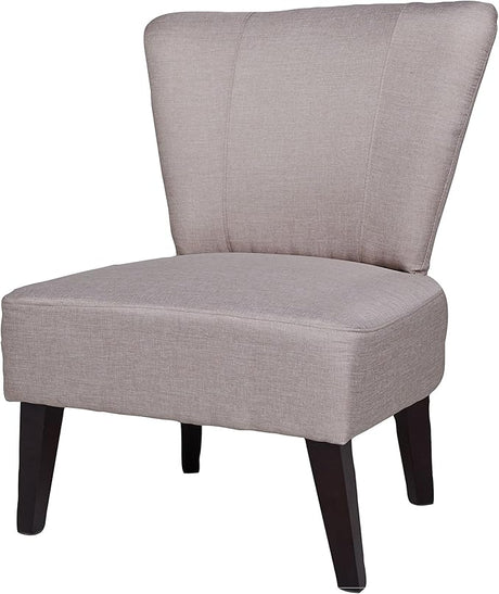 Alice Solid Color Fabric Accent Chair, Beige