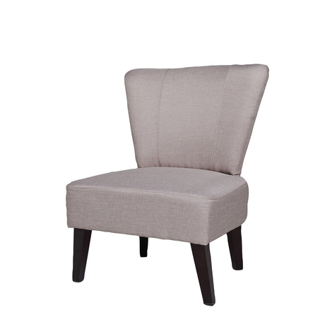 Alice Solid Color Fabric Accent Chair, Beige