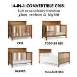 4-in-1 Convertible Crib in Chestnut