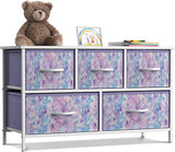 Kids Dresser with 5 Drawers - Storage Chest Organizer Unit with Steel Frame