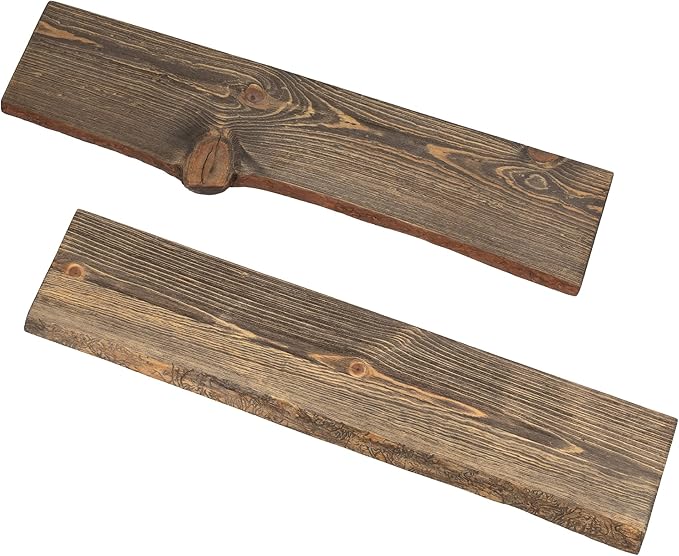 36” Sustainable Sunset Cedar Live Edge Wood Shelf (Wood Only) 2-Pack