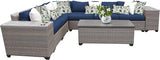 Florence Sectional Seating Group with Cushions 9 Piece Outdoor Wicker Patio Furniture Set