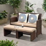 Outdoor Loveseat 3 Piece Patio Furniture Set Outdoor Conversation