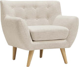 Remark Mid-Century Modern Sofa With Upholstered Fabric In Wheatgrass