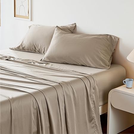 Lyocell Cotton Sheet Set - Cooling Bed Sheets Queen