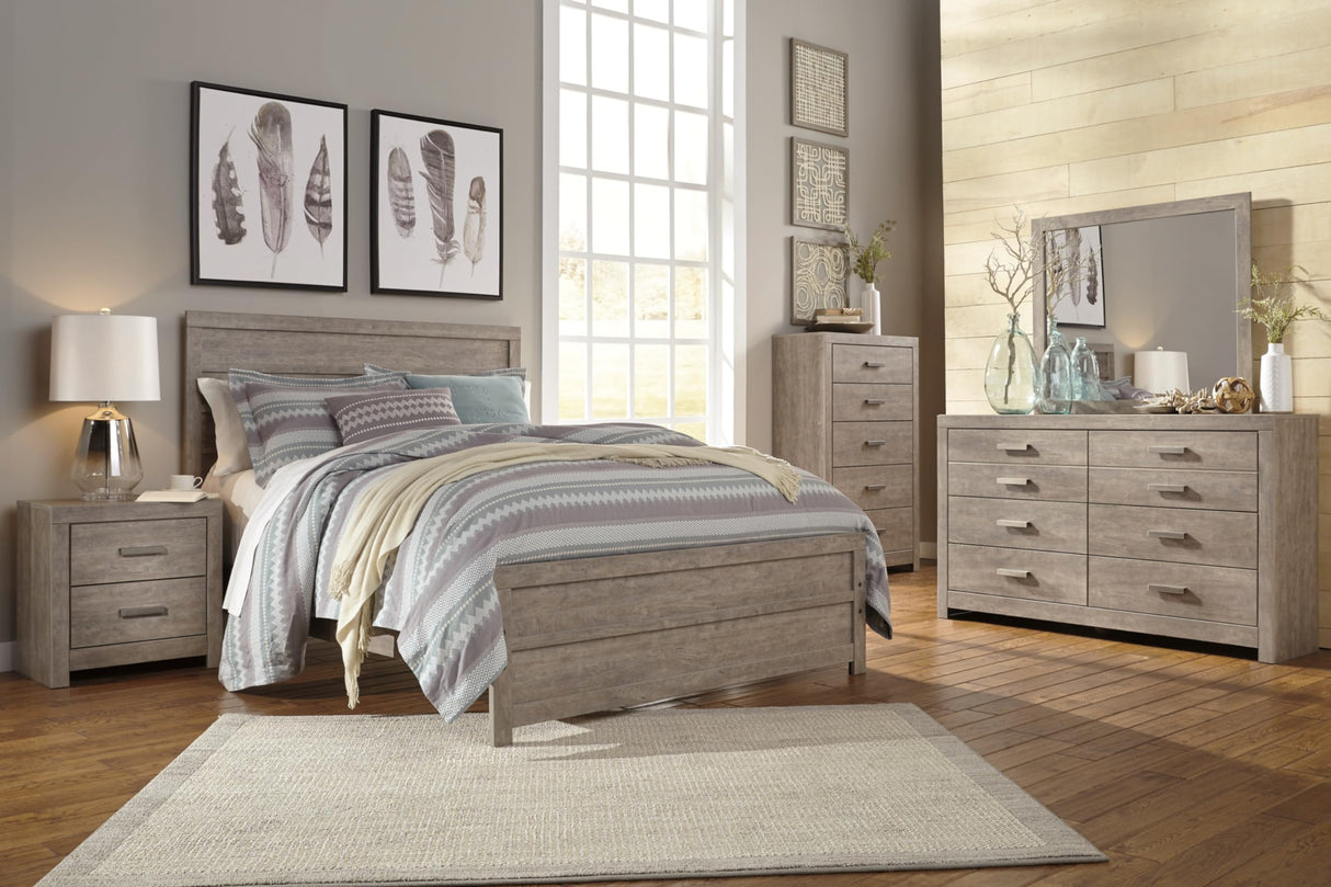 Culverbach Modern 2 Drawer Nightstand with 2 USB Charging Stations, 24.37" Tall, Weathered Gray