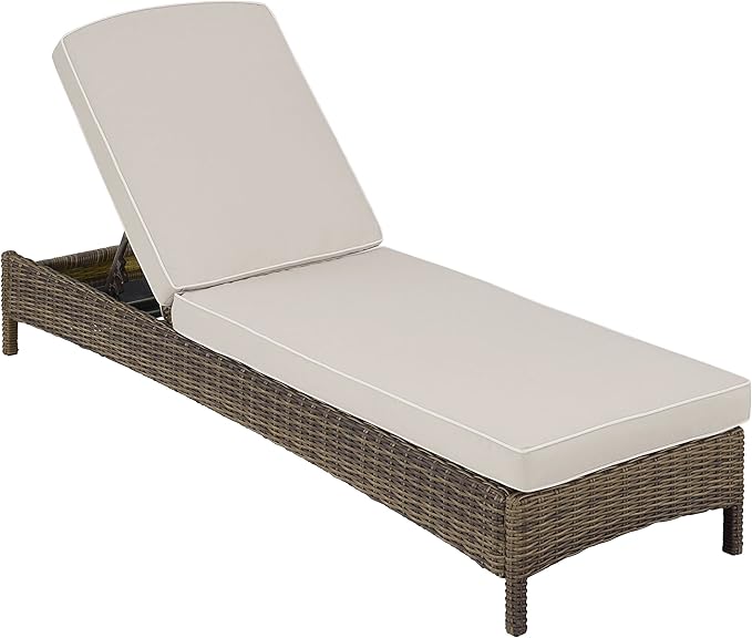 Bradenton Reclining Wicker Outdoor Chaise Lounge Chair for Patio, Deck