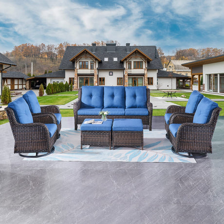 BM315923 4 Piece Outdoor Sectional Sofa, Chaise, Storage Table, Throw Pillows