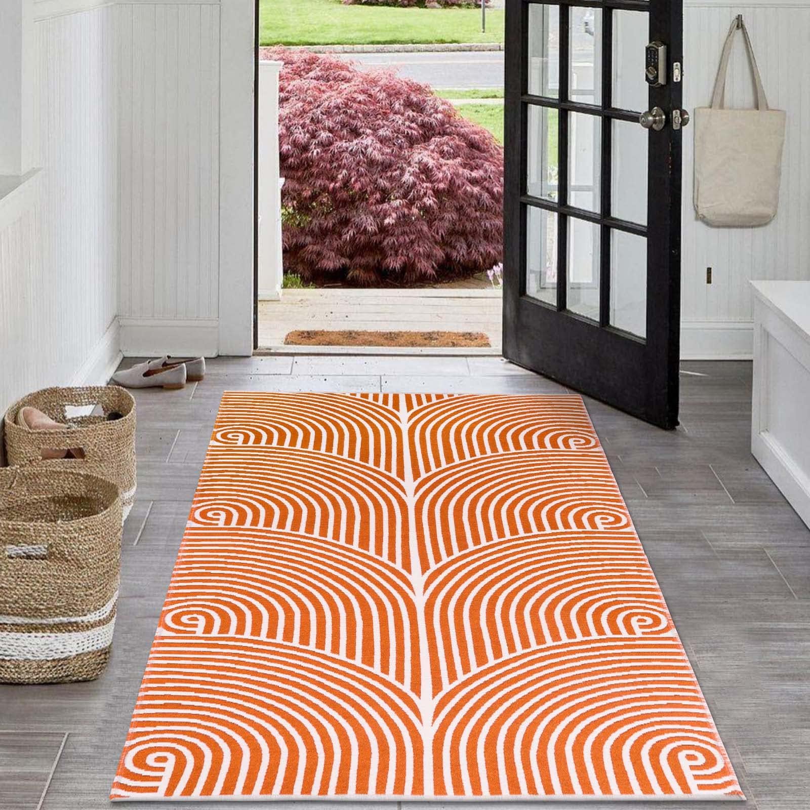 Small Outdoor Rug 3'x5', Front Door Mat Outdoor Entrance Machine Washable Rugs Cotton