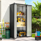 Outdoor Storage Cabinet 68" H Metal Vertical Shed