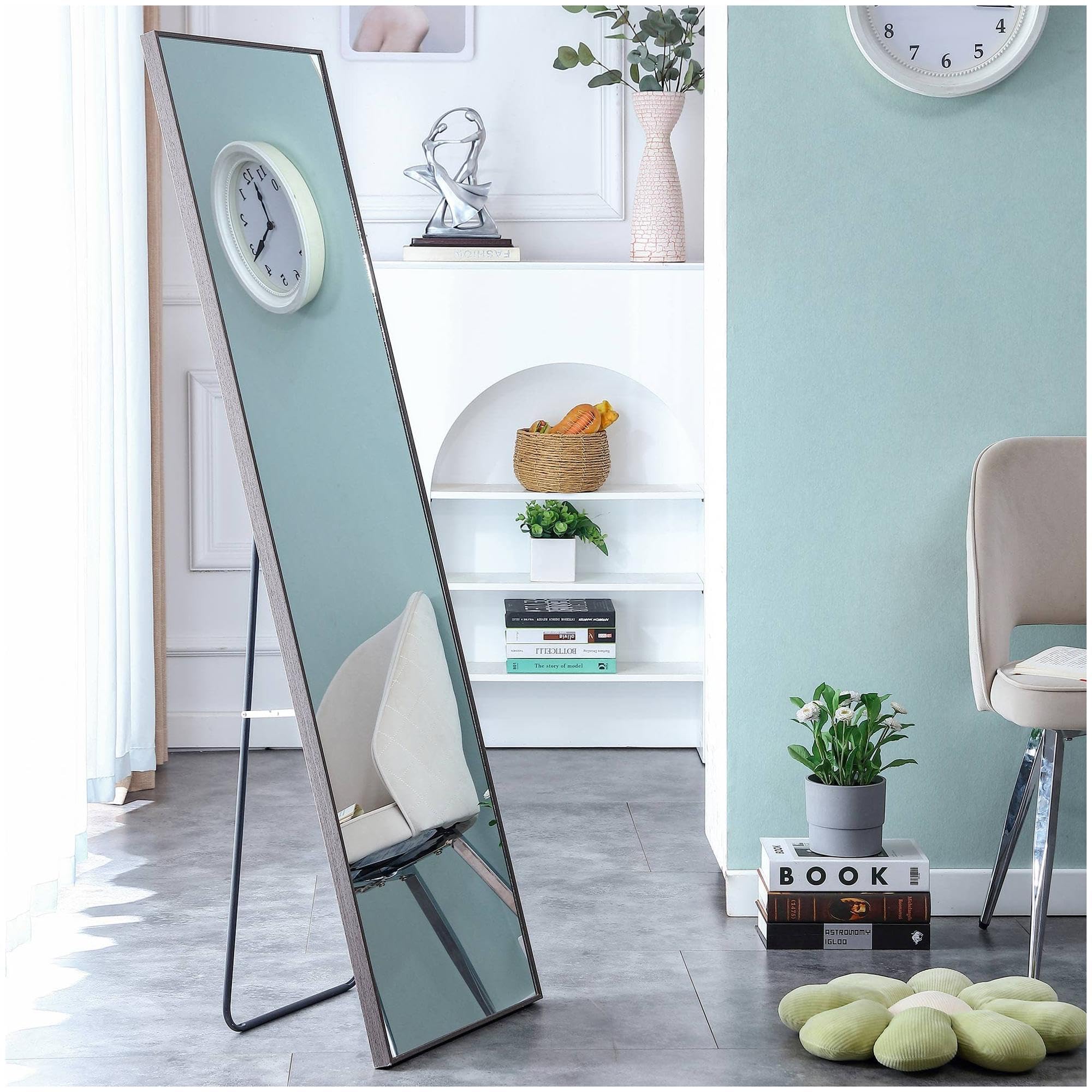 Length Floor Mirror with Solid Wood Frame