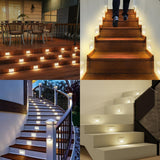 4 Pack Motion Sensor Stair Lights Indoor Outdoor, 120V Hardwired Motion Activated Step Lights