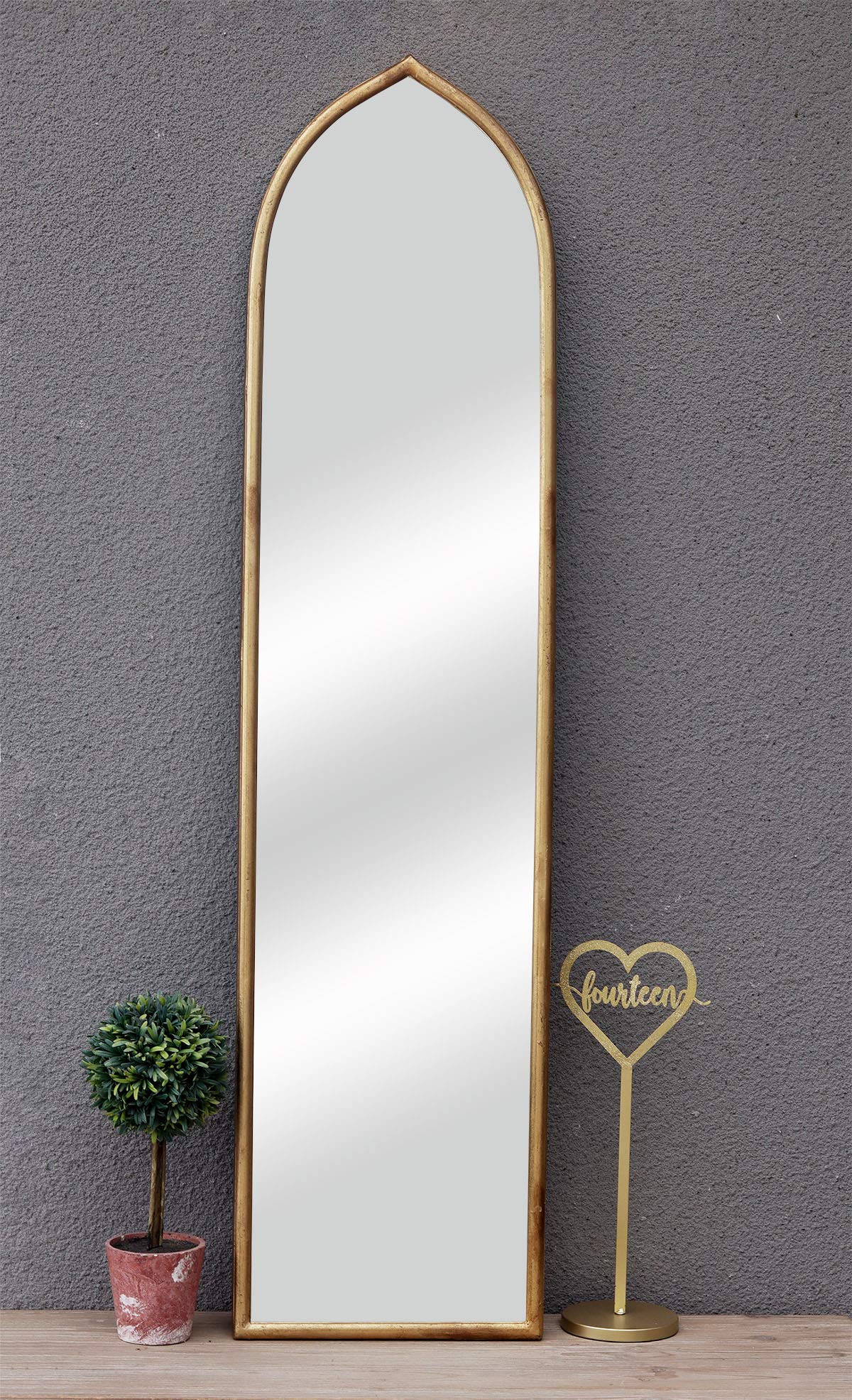 Full Length Wall Mirror for Bedroom, Arched Gold Mirror