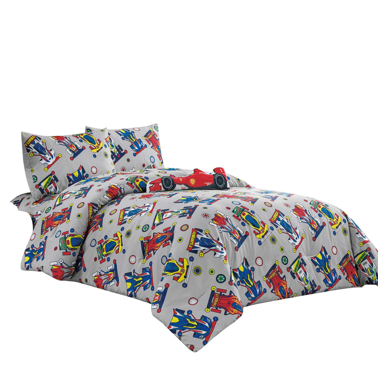 Kids Collection Bedding 4 Piece Sport car Twin Size Comforter Set