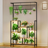 Tall Plant Stand Indoor with Grow Lights, 6 Tiered Metal Plant Stand for Indoor Plants