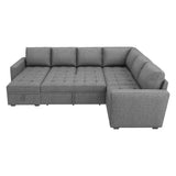 Modular Sectional Sleeper Sofa with Pull Out Bed, Convertible L Shaped